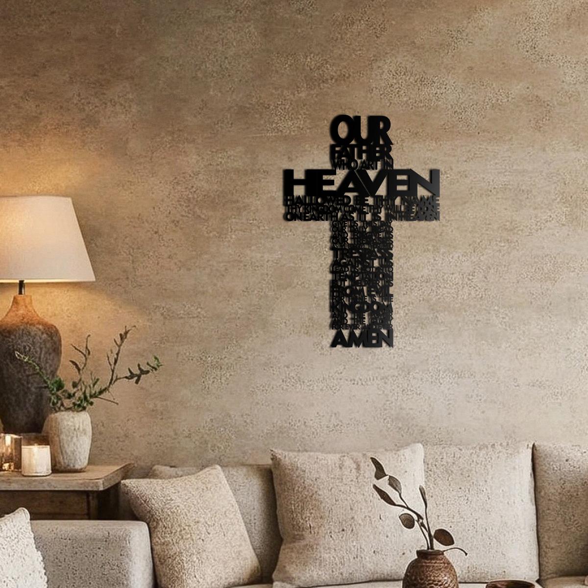 Jesus Cross Metal Wall Art 28.58x40cm Christian Religious Decor Easter Gift Laser Cut Hand Engraved Durable Home Office Church Restaurant Symbolism Hanging - Decorative