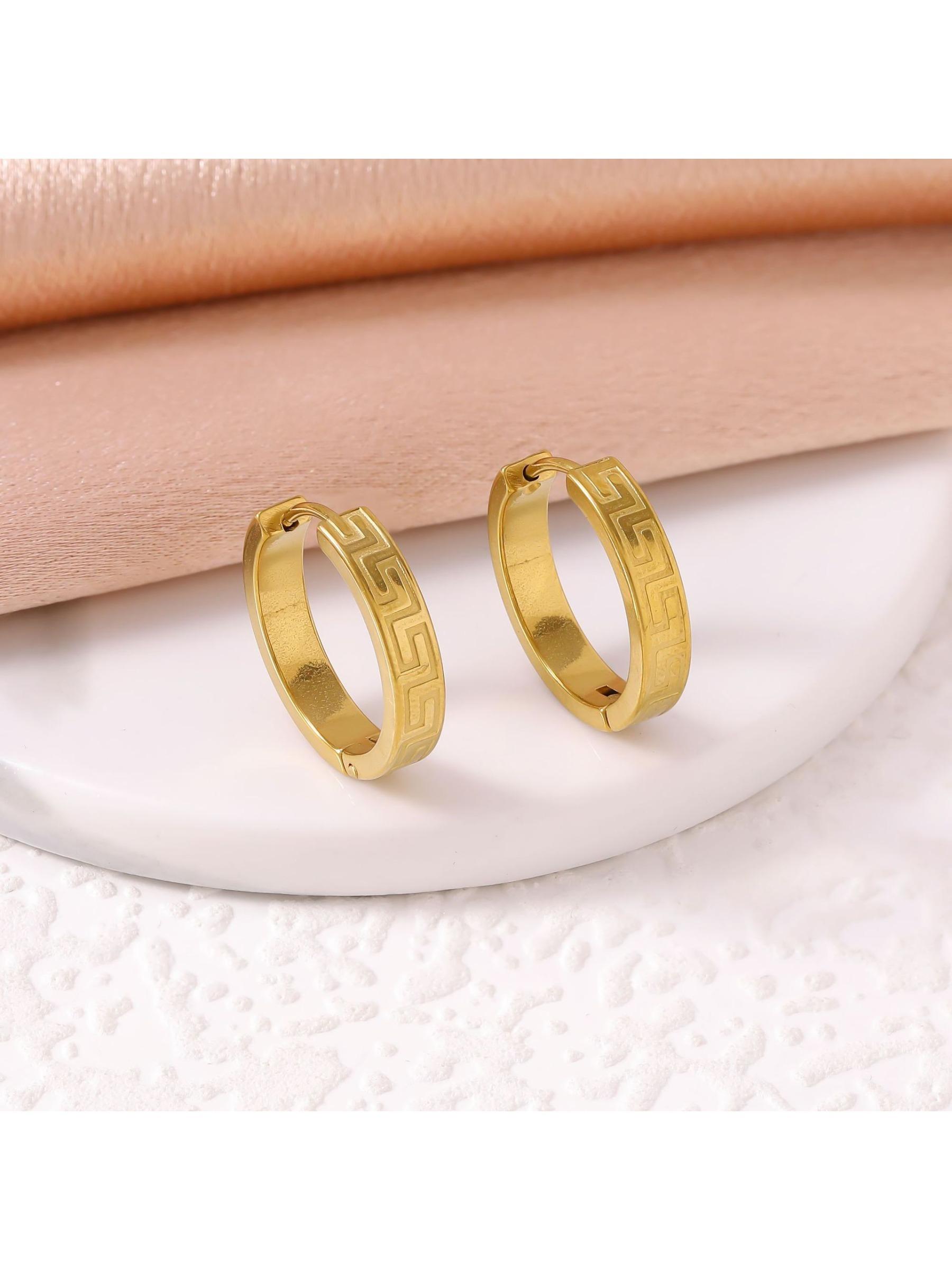 High-end Great Wall pattern three-dimensional design, versatile and trendy titanium steel ear buckles, fashionable and light luxury stainless steel earrings