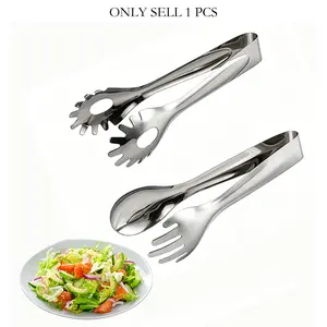 Stainless Steel Food Tongue, Bread Fork for Hotels, Self-Service Pasta Fork, Salad Fork, Kitchen Utensil, Durable & Practical Design