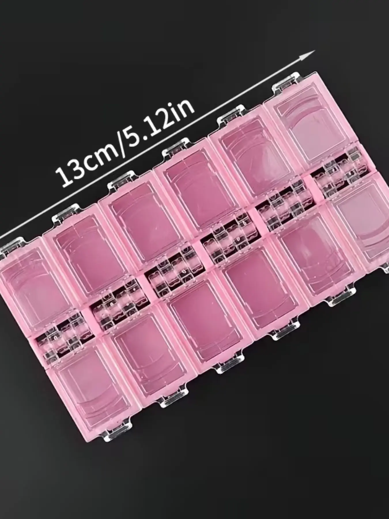 12-Grid Nail Art Storage Box, Transparent Plastic Container for False Nails & Accessories, Portable Manicure Organizer, Beauty Essential