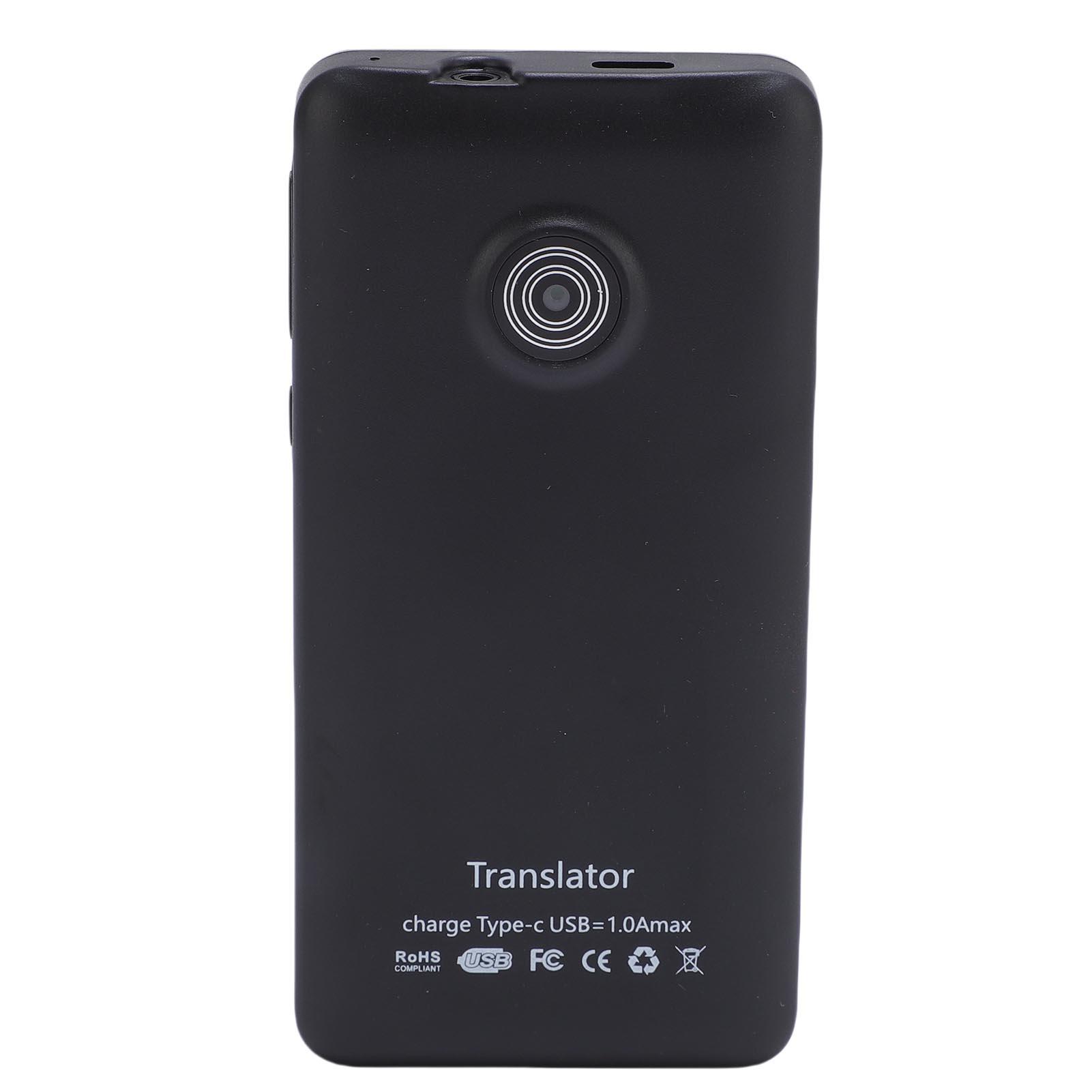 Language Translator Device 1000mAh Battery 3.0 Inch  5MP Camera Portable Smart Voice Translator Black for Learning