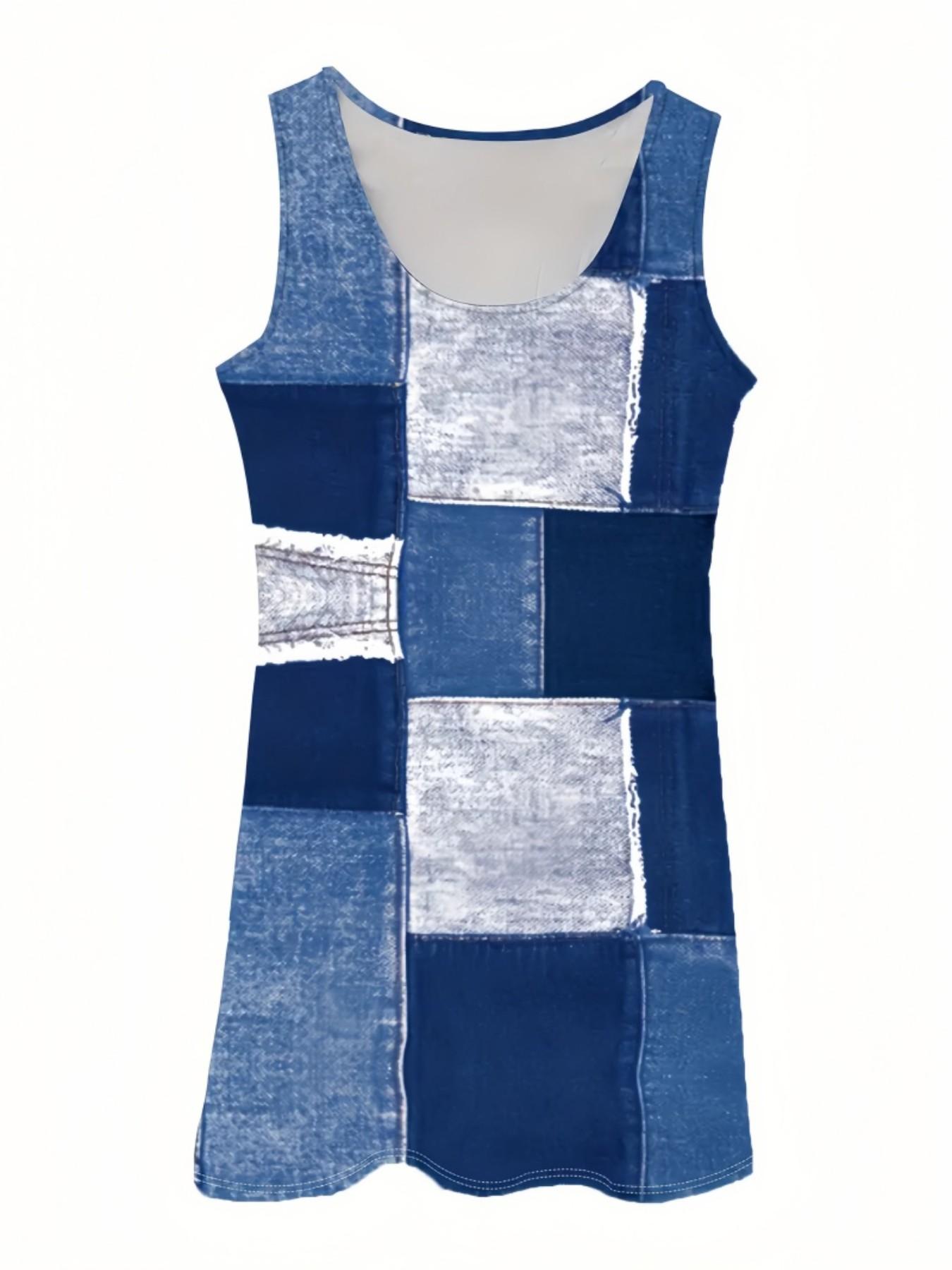 New Round Neck Vest Style Fashion Full Print Outerwear, Comfortable Home Wear Dress for Women, Stylish and Cozy Evening