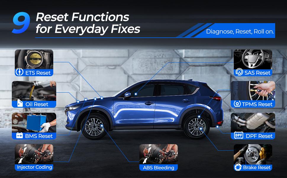 TOPDON AD600S Car OBD2 Scanner, Diagnostic Tool, ABS SRS Transmission Engine Code Reader, 9 Reset Services Scan Tool, Oil/Brake/BMS/SAS/DPF/TPMS/ETS Reset, Injector Coding, Lifetime Free Update fathersdaygift