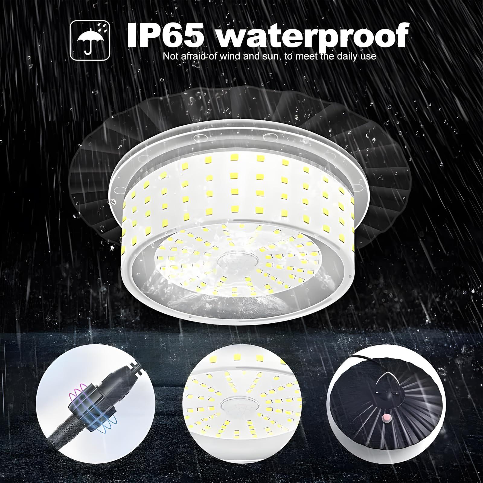 Solar Pendant Light with Motion Sensor, 224 LED Bulbs, 5 Modes Waterproof Floodlight, Remote Control, Outdoor Security Lamp