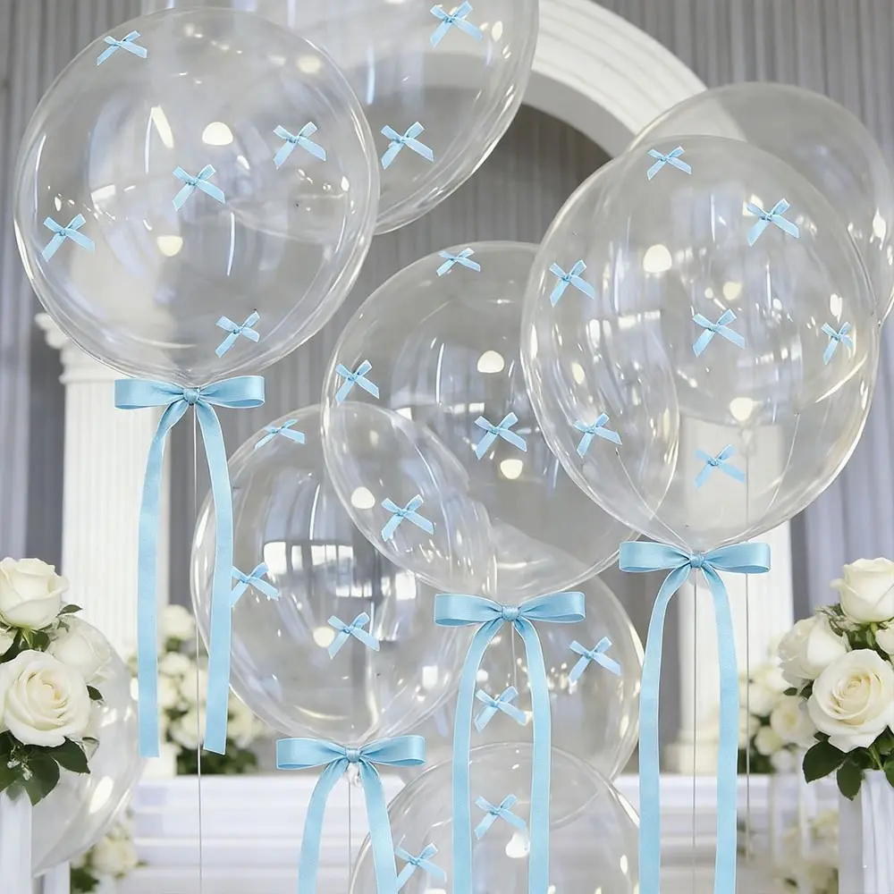 5-piece set, party balloons (including pompoms, bows and adhesive accessories), suitable for birthdays, Valentine's Day, weddings, anniversaries, bridal gift-giving events, graduation seasons, etc., perfect party balloon set