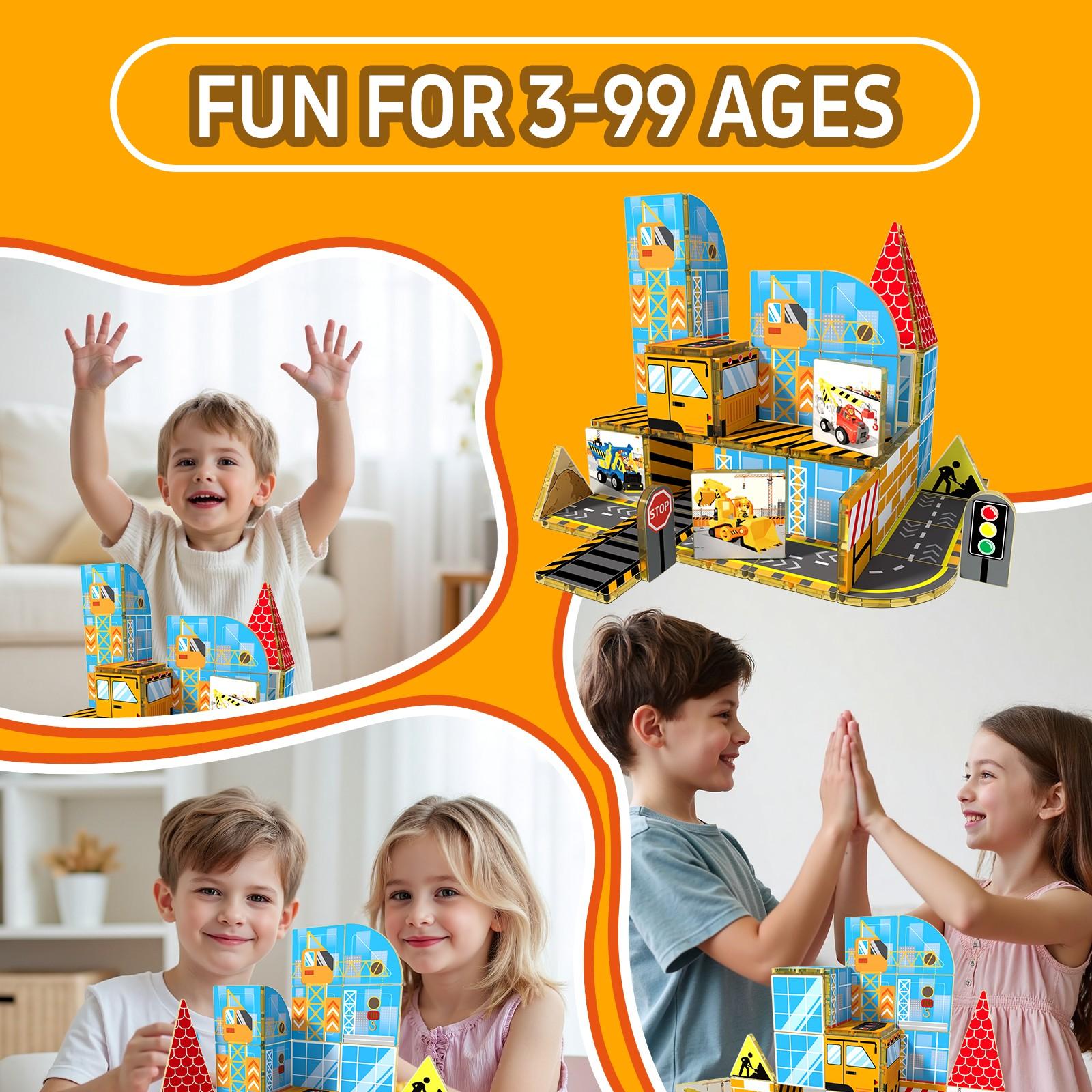 48pcs/52pcs Magnetic Tiles, Animal Farm Building Blocks, Stem Educational Toy, Creative Puzzle Board, Birthday Gift for Kids Ages 3-12