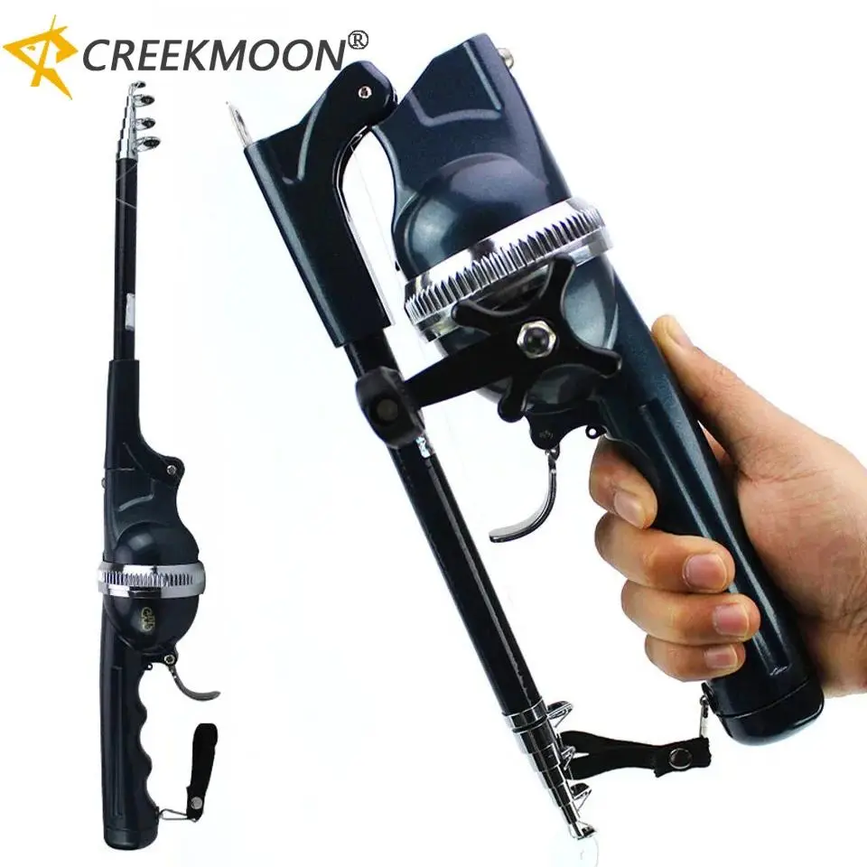 Folding Mini Travel Rod for Fish High Quality Foldable Fishing Rod With Reel Line Combo Portable Pocket Throwing Rock Telescopic Fishing Rod And Reel Combo
