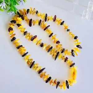 Natural Amber Choker Necklace Women Fine Jewelry Genuine Healing Gemstone Baltic Raw  Amber Beads Necklace Girlfriend Mom Gifts