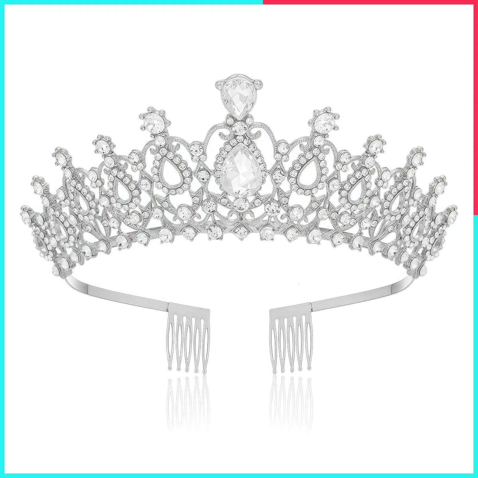 Silver Tiara Crown Headband for Women - Sparkling Hair Accessory for Birthday, Wedding, Party & Costume