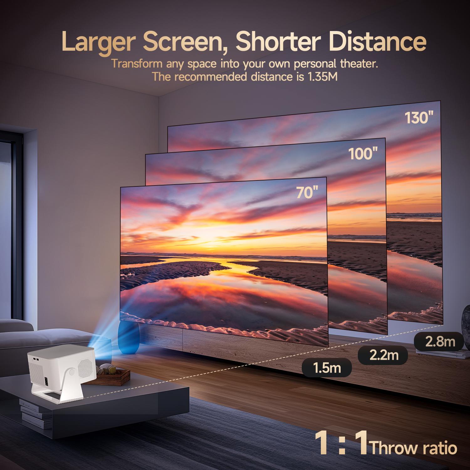 [US Warehouse] Magcubic HY350MAX 900ANSI Projector Auto Focus 8K Decode Android 14 Allwinner H726 Built-in 15W HiFi Speaker Dual WiFi6 BT5.4 Native 1080P 1.0:1 short Throw Portable Smart Projector For Home Cinema Movie Night Summervibes