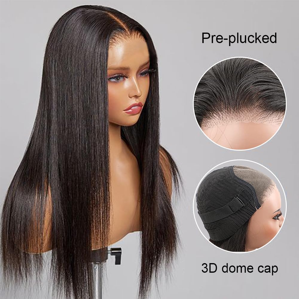 Bling Hair Straight 6x4 Glueless Wigs Brazilian Pre-Cut 5x5 Lace Closure Remy Human Hair Ready To Wear Wig For Women Pre Plucked
