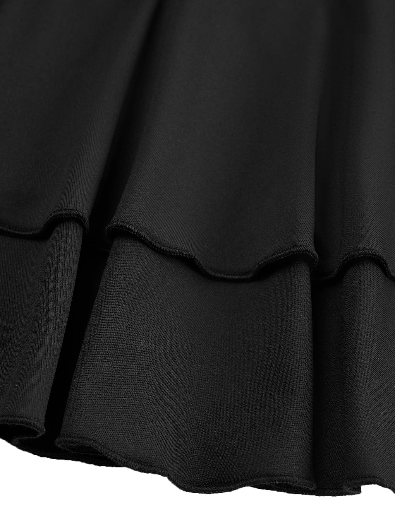 Autumn Elegant Sexy Women's Solds Plus Size Dress Lace Splicing Deep V Neck Long Sleeve Folds Ruffle Hem Slim Fit Mini Dress