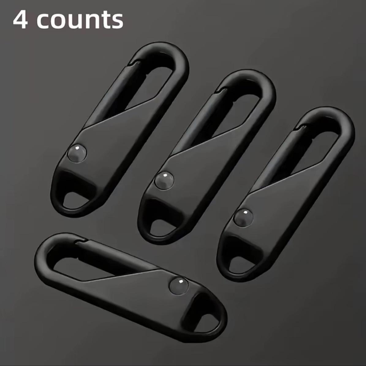 Zipper Pull Replacement,4 Counts Detachable Zipper Head, Reusable Versatile Zipper Pull for Travel Bags,Clothing,Backpacks,Boots,Wallets