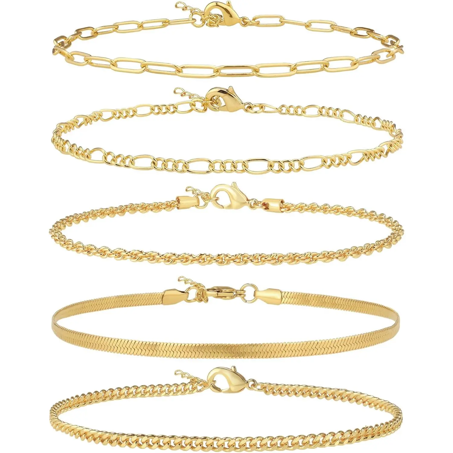 Gold/Silver Plated Anklet Bracelets for Women Waterproof Plus sizes Cuban Link Chain Ankle Bracelet for Large Ankle 9-12inch