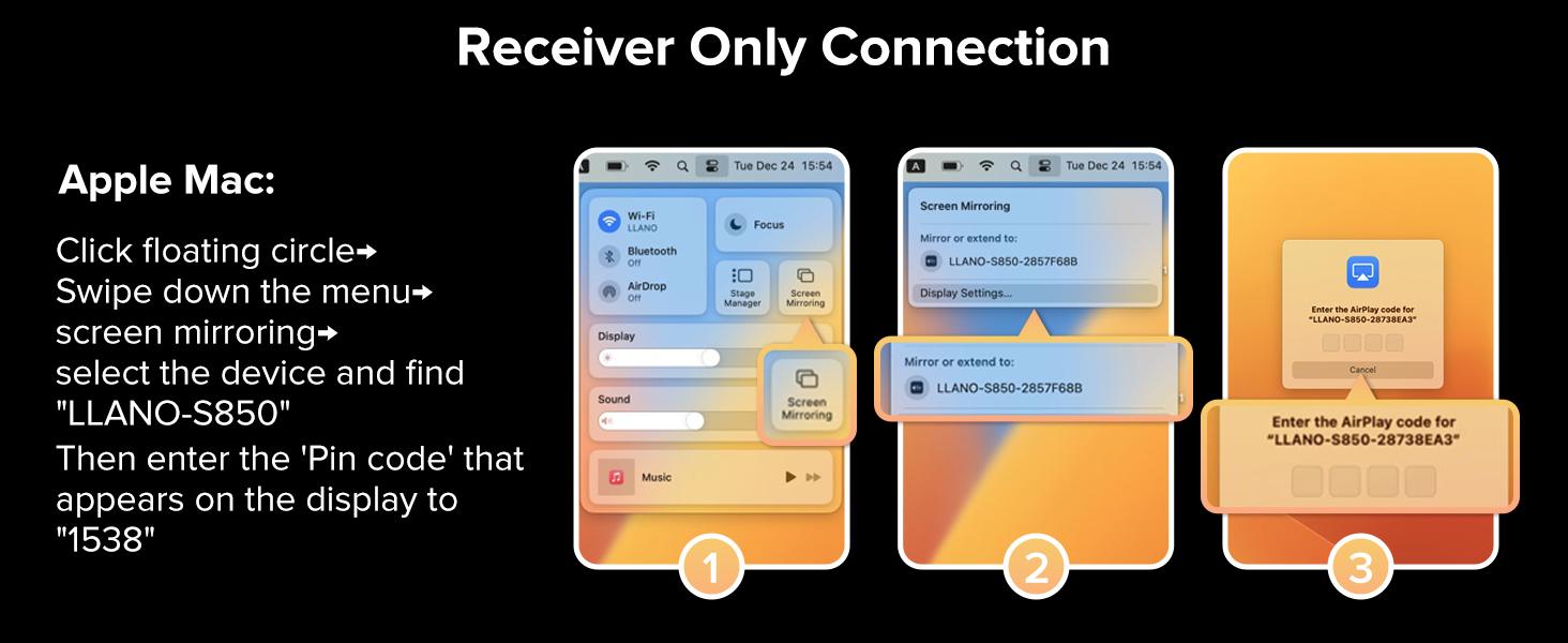 llano S850 Upgraded Type C Wireless HDMI Transmitter and Receiver, 50M, Ultra 4K Decode Input 1080P@60Hz Output, Plug&Play 5G+2.4G and Audio for Phone/Tablet/Laptop/PC to Monitor/Projector/TV Box llano S850 Upgraded Type C Wireless HDMI Transmitter and Receiver, 50M, Ultra 4K Decode Input 1080P@60Hz Output, Plug&Play 5G+2.4G and Audio for Phone/Tablet/Laptop/PC to Monitor/Projector/TV Box