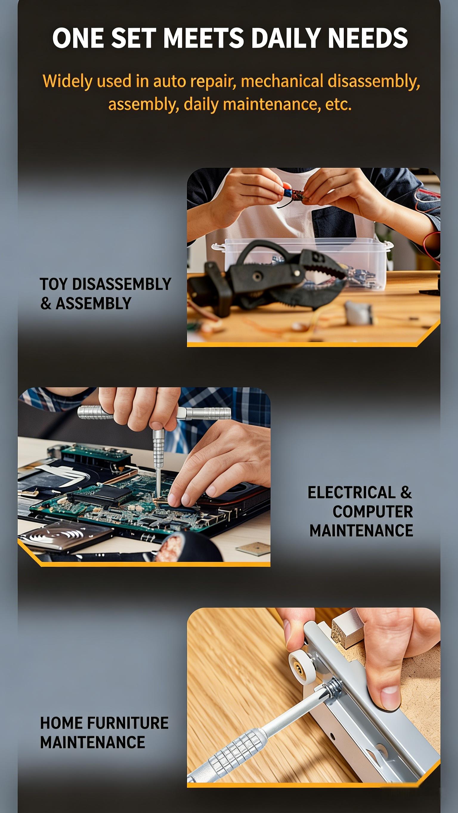 66-In-1 Ratchet Screwdriver, S2 Steel Tip, Magnetic Design, Multi-Functional Tool for Electrical Repair, Home Improvement, Bicycles, Hardware Tools