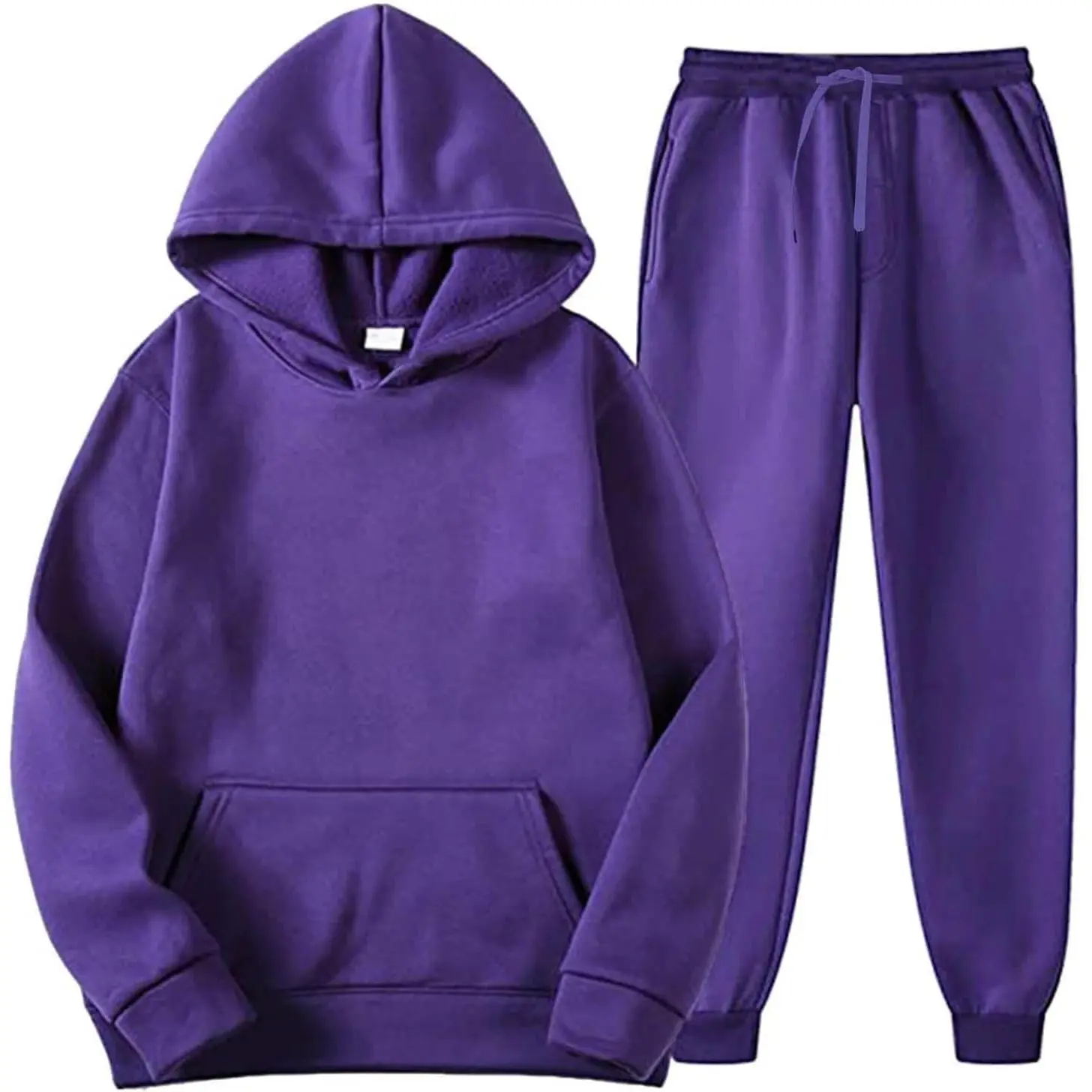 Kids 2-Piece Athletic Set, Long Sleeve Pullover Hoodie Top & Full Length Track Pants, Casual Wear Sportswear Jogger Outfit for Boys Girls