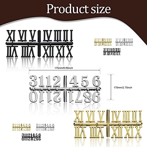 6 count Quartz DIY Wall Clock, 6 Clock Numerals Kit, Movement Mechanism  Operated Clock  Kit with 8 Different Pairs of Hands for DIY Clock Repair
