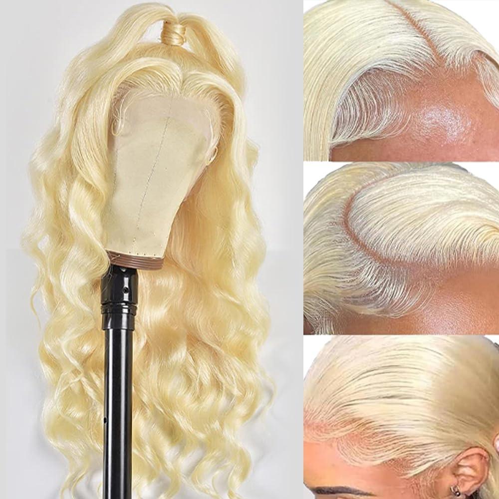BB Face Blonde 613 Wigs Body Wave Lace Front Wigs 13x6 HD Lace Front Human Hair Wigs Pre Plucked HD Lace Wigs For Women 180 Density