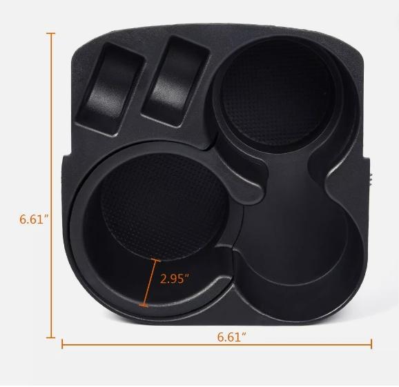 CROSSDESIGN Fit For 2007-12 Nissan Altima Black Center Console Cup Holder & Liner