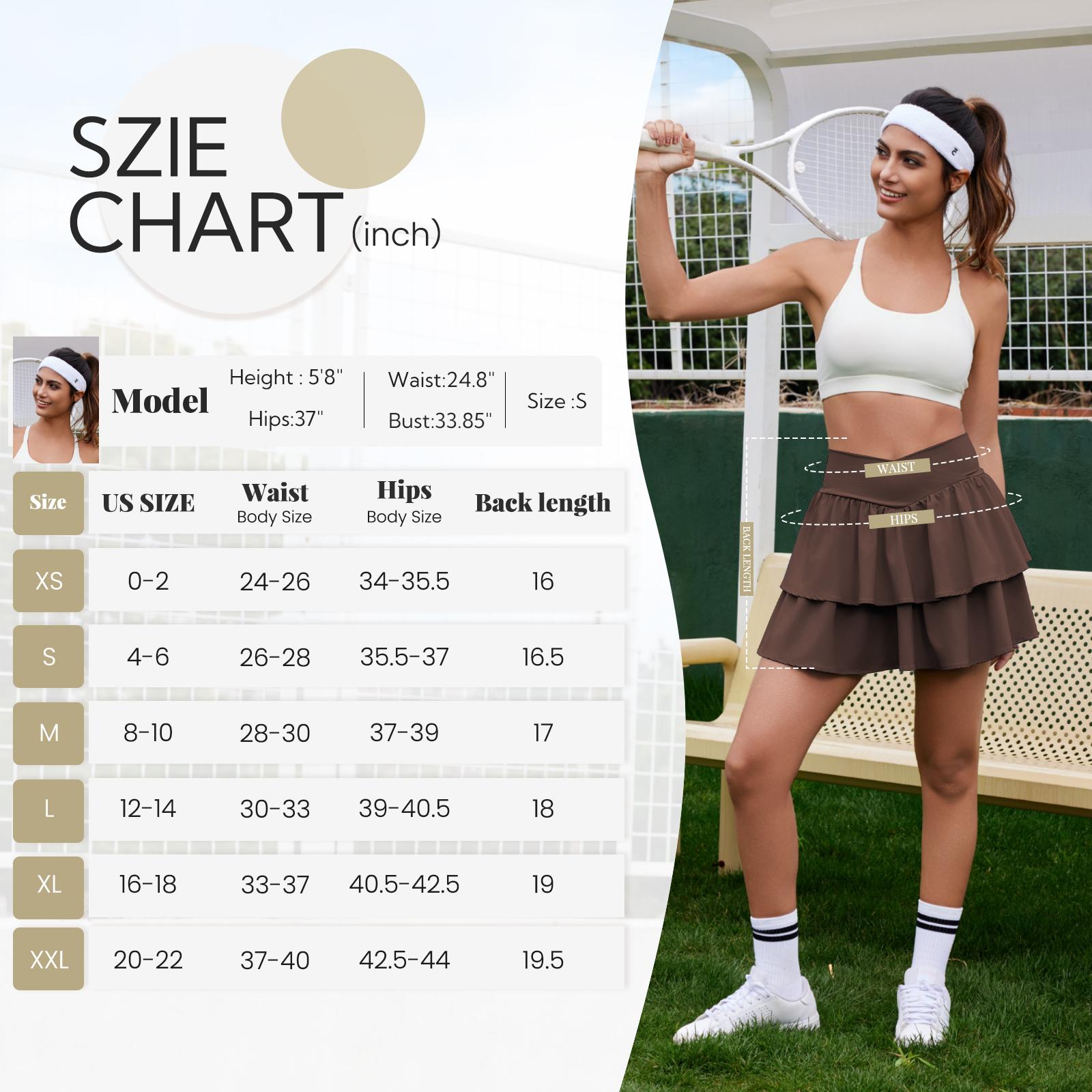 FireSwan Women's Ruffle Tennis Skirt with Shorts Pockets Athletic Crossover Layered Skorts Golf Running