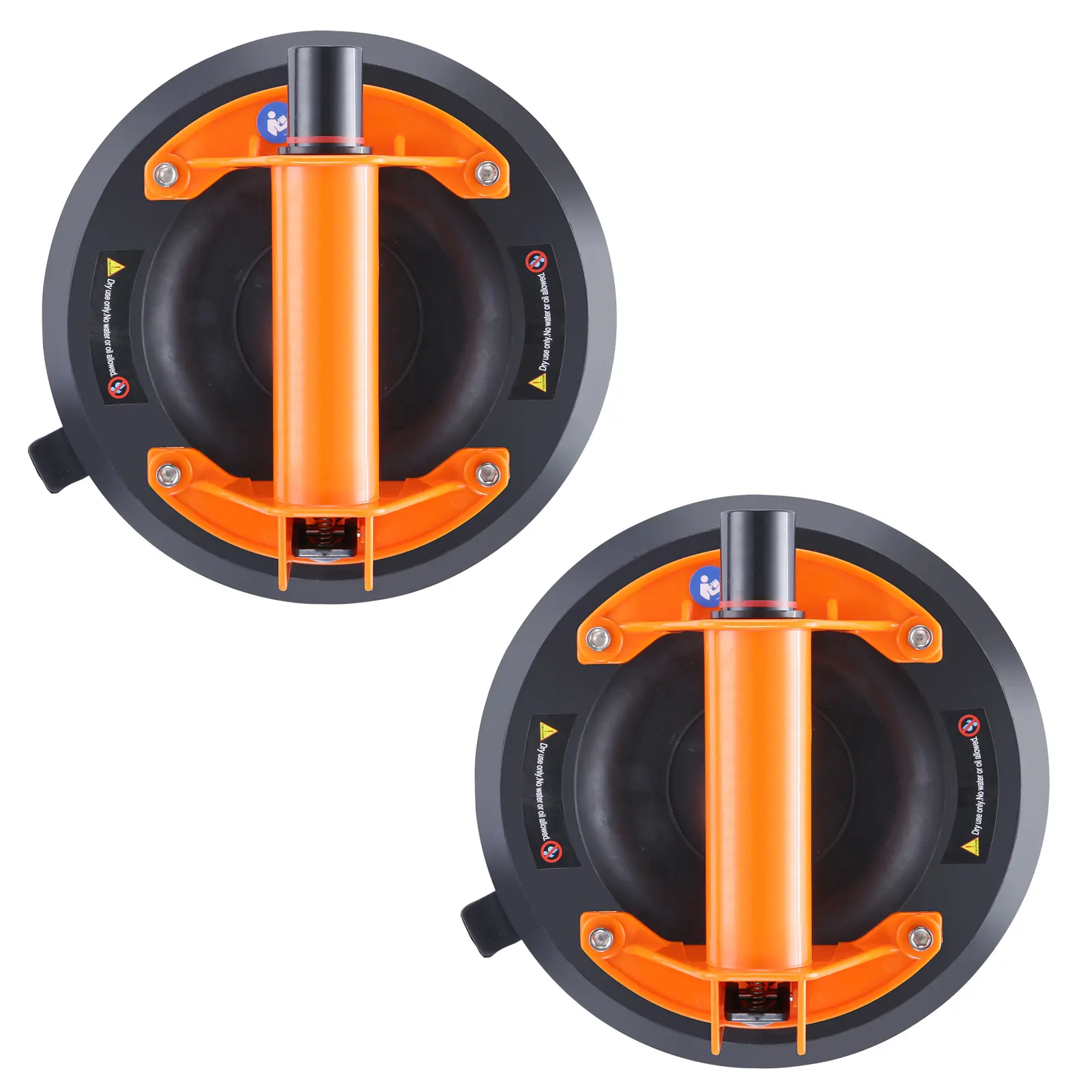 Glass Suction Cup, 8" 2 Pack 615 lbs Load Capacity, Vacuum Suction Cup with Steel Handle & Carry Box, Heavy Duty Industrial Suction Cup Lifter Tool for Glass, Granite, Tile, Metal, Wood Lifting
