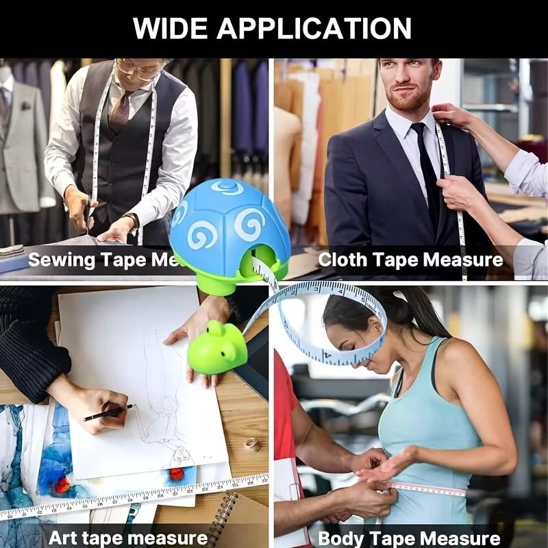 Professional Soft Ruler Sewing Measuring Tape Cute Animal Design Retractable Handle (100cm/39 Inches), Tailor Measurement Tool