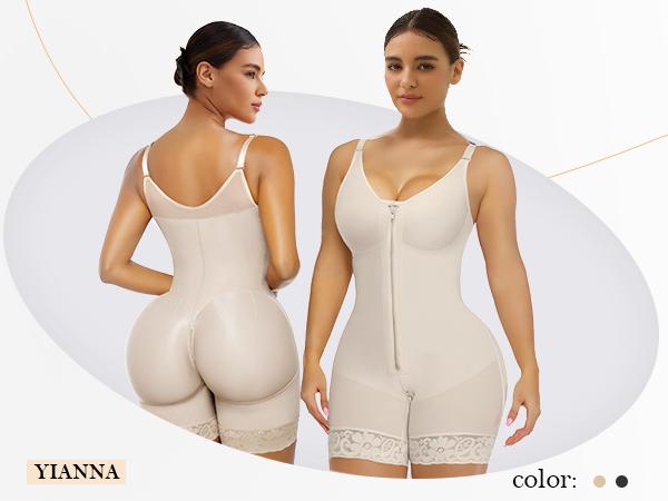 YIANNA Fajas Colombianas shapewear for Women Tummy Control Butt Lifter Shaper with Zipper Crotch detachable shoulder strap SpringStatements YIANNA Fajas Colombianas shapewear for Women Tummy Control Butt Lifter Shaper with Zipper Crotch detachable shoulder strap SpringStatements