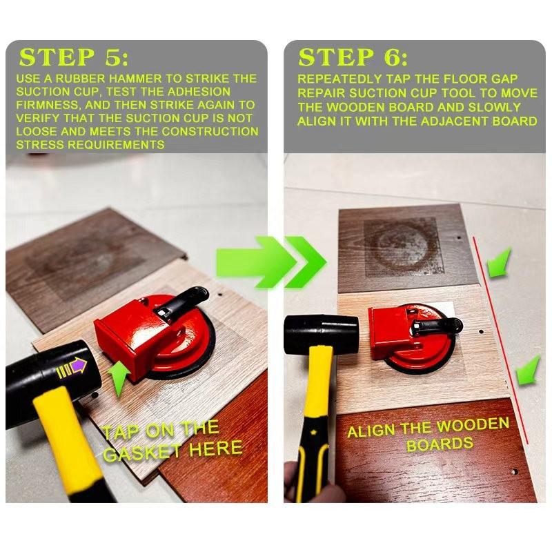 Floor Gap Repair Suction Tool Set, Ideal for Tile, Wood, PVC, Glass Floors, Includes 3 Transparent Adhesive Pads, Professional Home Tools