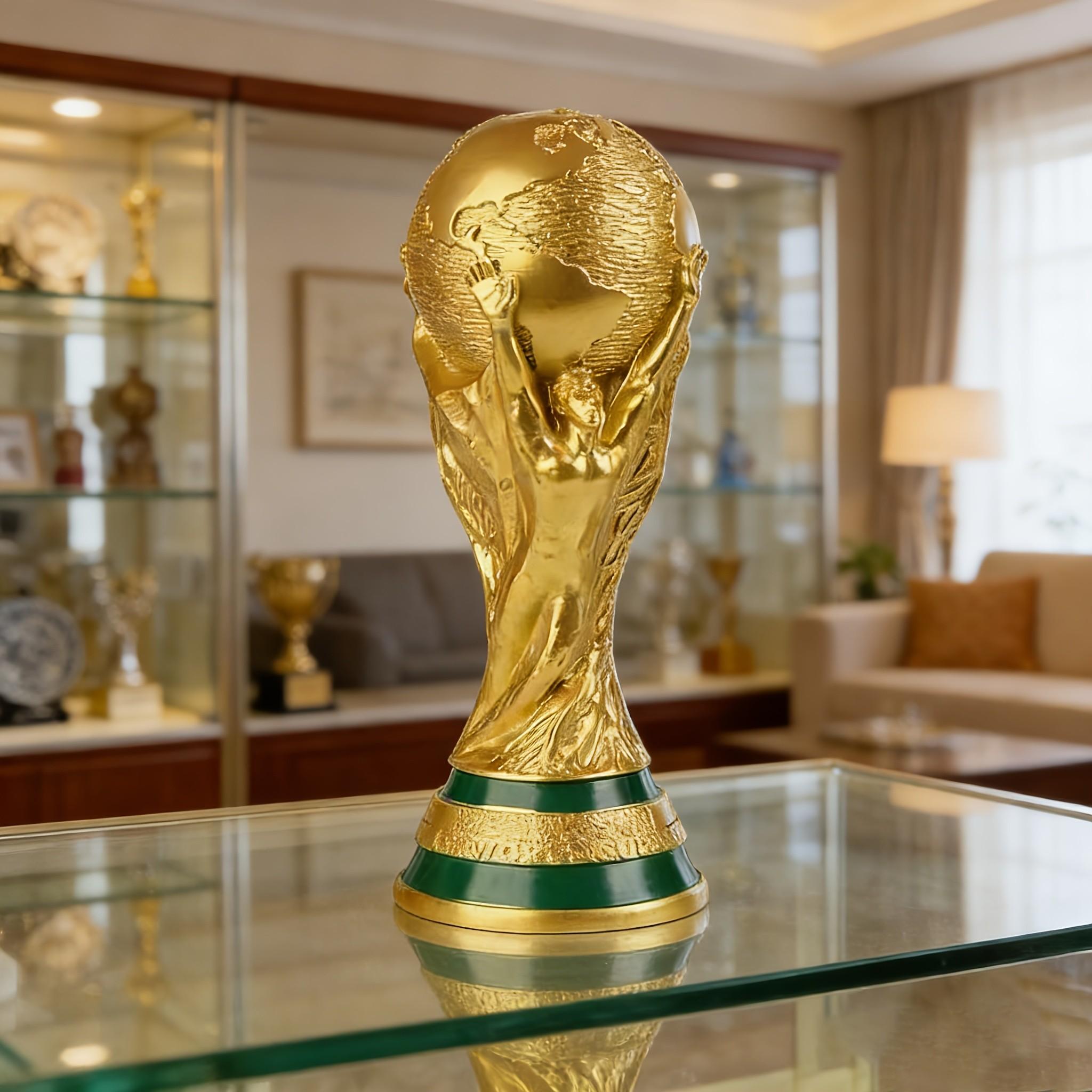 Resin Football Trophy Statue, 3D Collectible Soccer Decor, Durable Desk Ornament, Ideal for Sports Room, Fan Collection, Birthday Party Gift