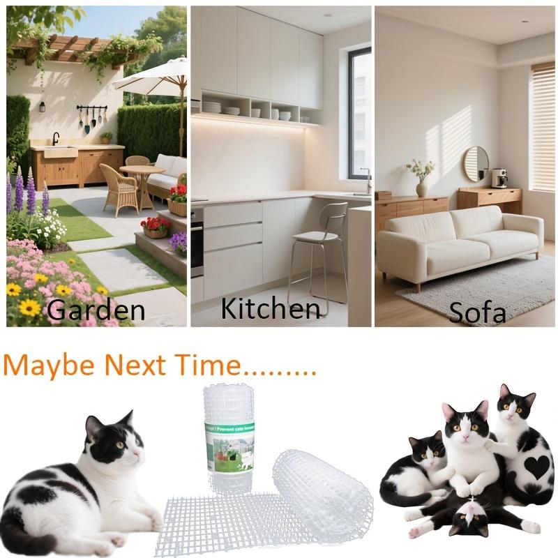 4m Anti-Cat Net & Deterrent Mat Roll, Outdoor Plastic Fence for Balcony, Roof, Garden & Flower Beds, Pet Barrier to Keep Cats Away