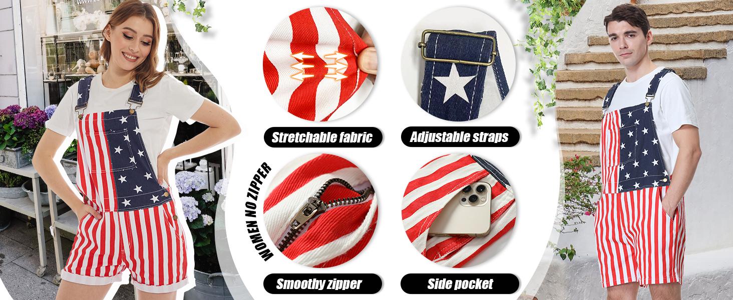 Yuanbang 250th Anniversary Shorts 4th of July American Flag Overalls for Men USA Stretchy Denim Romper Memorial Day Coveralls Patriotic Gifts for Couples Father's Day Workwear Summer Jumpsuits Fashion Menswear Daily Outdoor Outfits Yuanbang 250th Anniversary Shorts 4th of July American Flag Overalls for Men USA Stretchy Denim Romper Memorial Day Coveralls Patriotic Gifts for Couples Father's Day Workwear Summer Jumpsuits Fashion Menswear Daily Outdoor Outfits
