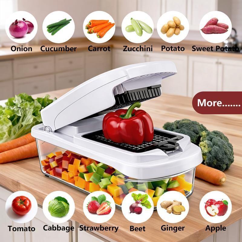 Snofrid Vegetable Chopper, 15-In-1 Multifunctional Food Chopper, Professional Onion Chopper with 8 Blades, Essential Kitchen Tool