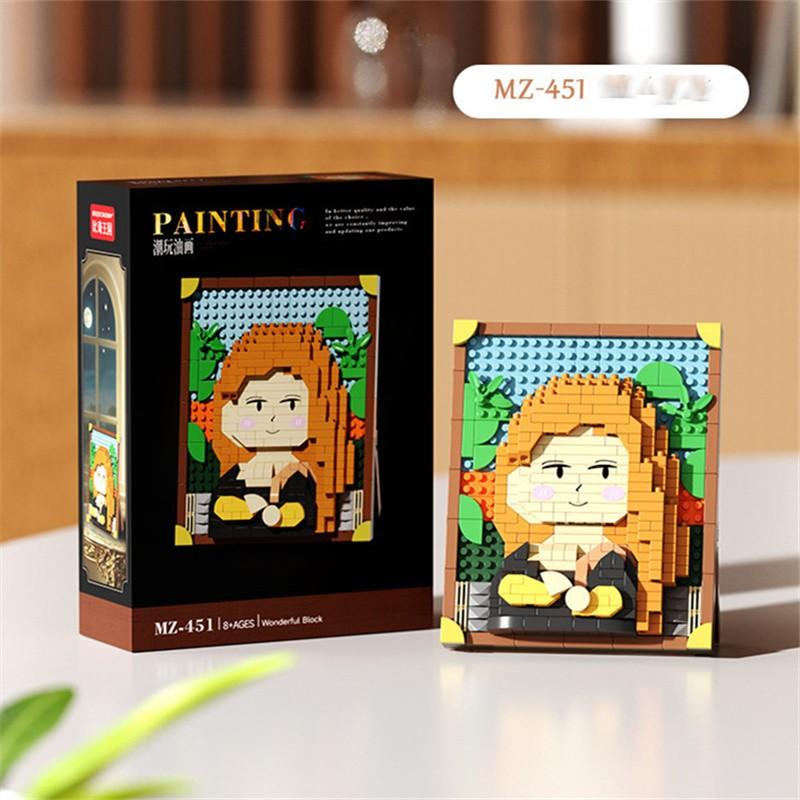 World Famous Painting Building Blocks, Educational Toy, Creative Decoration, Parent-Child Play, Assembly Puzzle