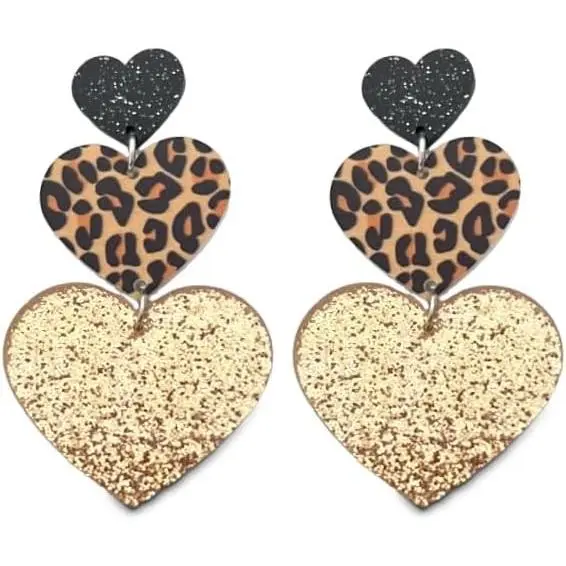 Acrylic Universe Star Bottle Pink Heart Dangle Drop Earrings Valentine's Jewelry for Women(Gift)