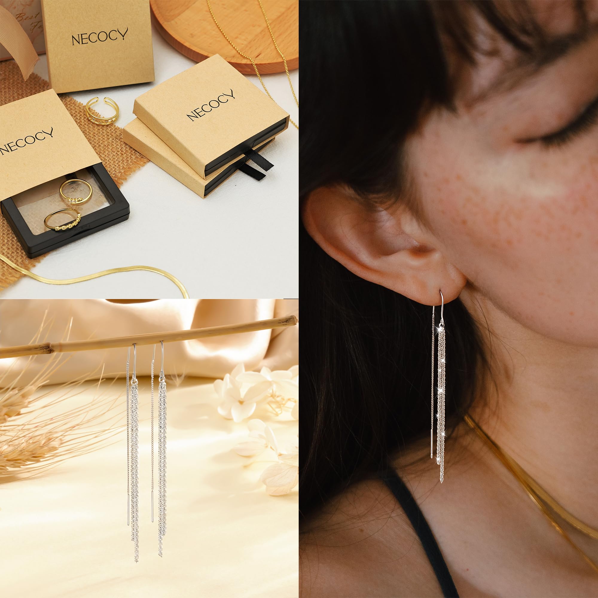 Dearmay Cross Pearl Dangle Hoop Earrings Gift for Easte for Women - Dainty Hypoallergenic Gold Small Drop Chain Hoops Trendy Earring Sets for Multiple Piercing Jewelry