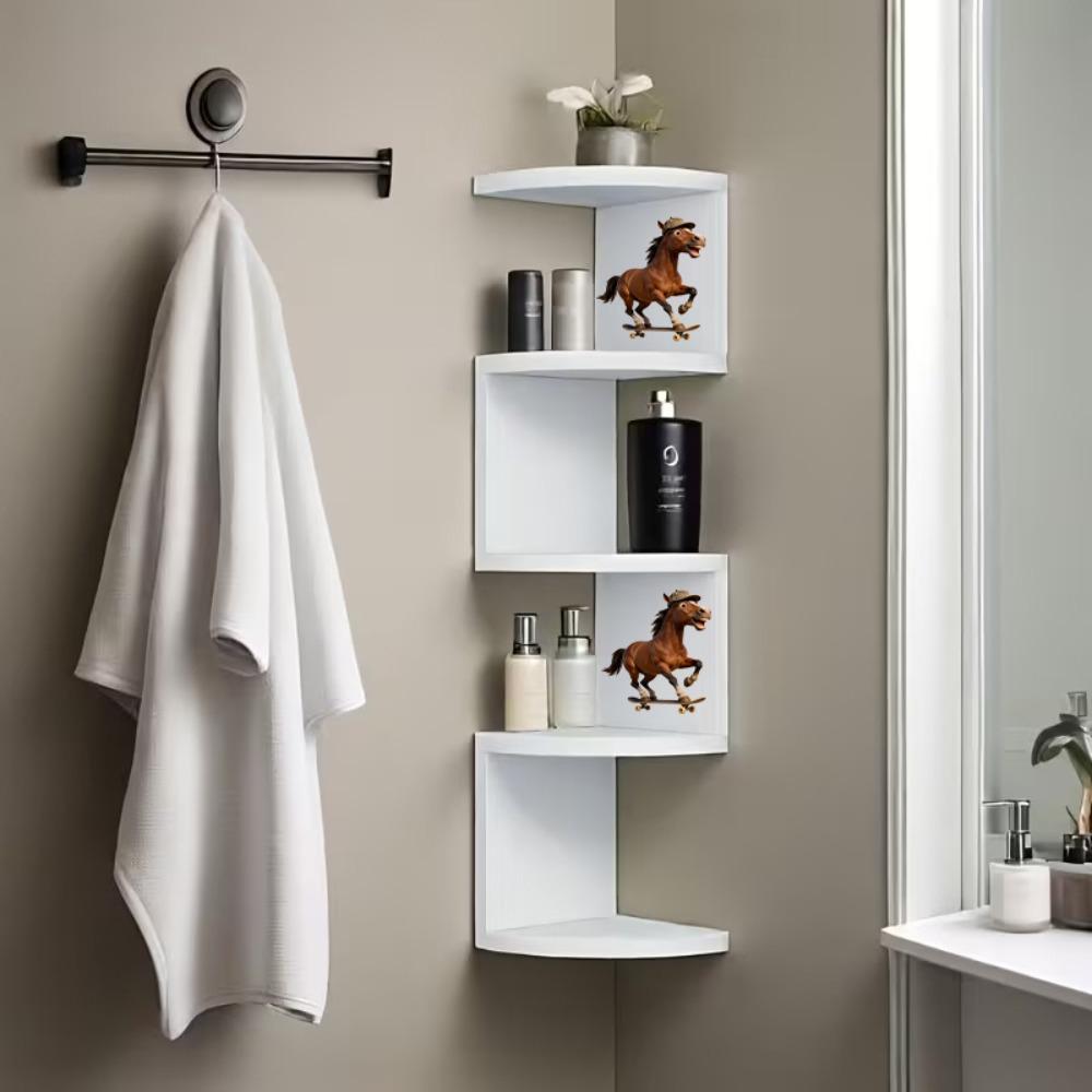 Wall-mounted corner partition shelf, creative floating bookshelf, multi-functional storage rack, Wall Mounted Organizer, a storage decoration for living room, bedroom and study, space-saving, green plant display shelf/book storage shelf