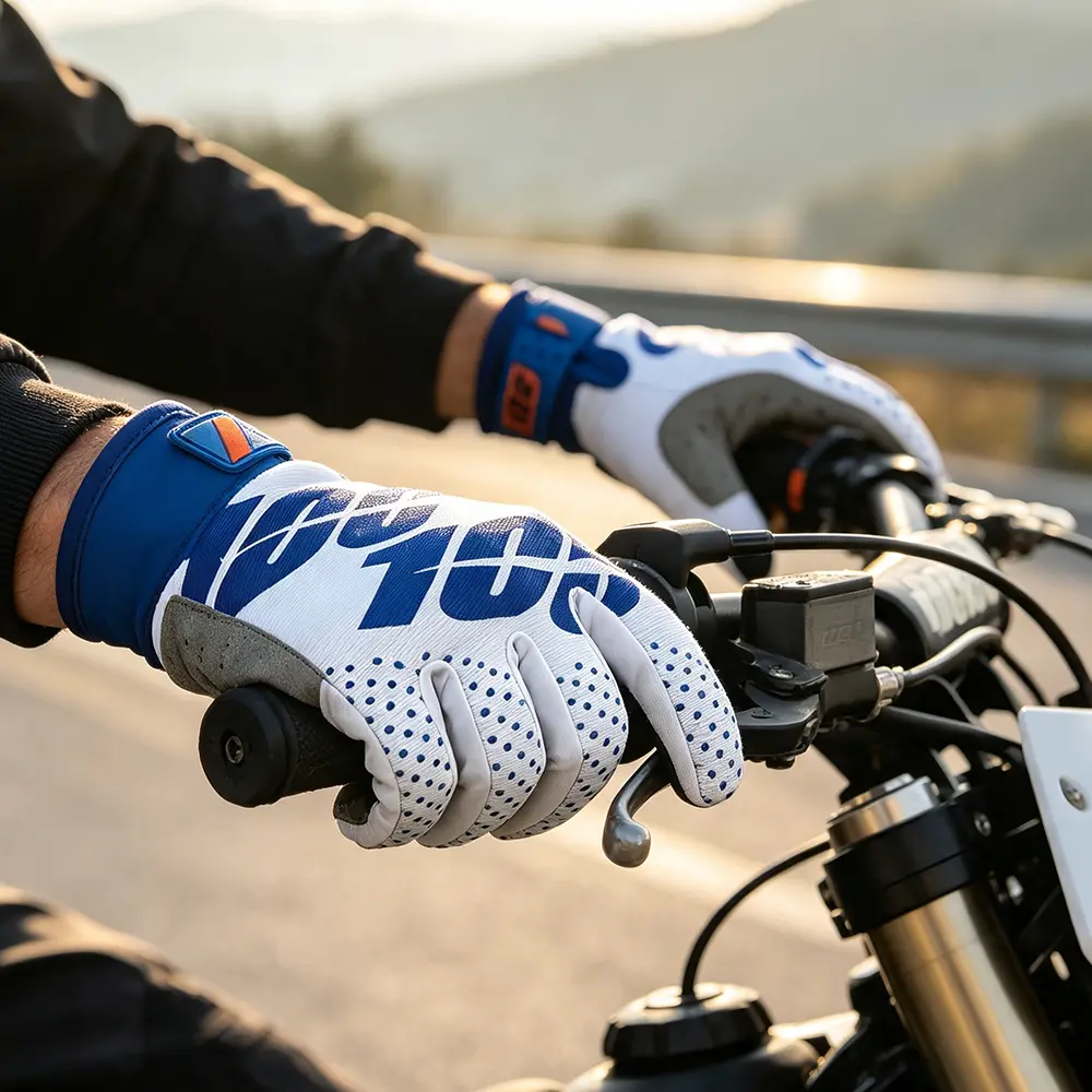 Men Full Finger Motocross Riding Gloves, Dirt Bike Gloves, 3 Contrast Color Options, Adjustable Velcro Wrist Strap, Anti-Slip Wear Resistant Palm, Sun Protection Gloves For Off-Road Motorcycle, MTB Downhill, Outdoor Cycling, Racing & Daily Street Wear