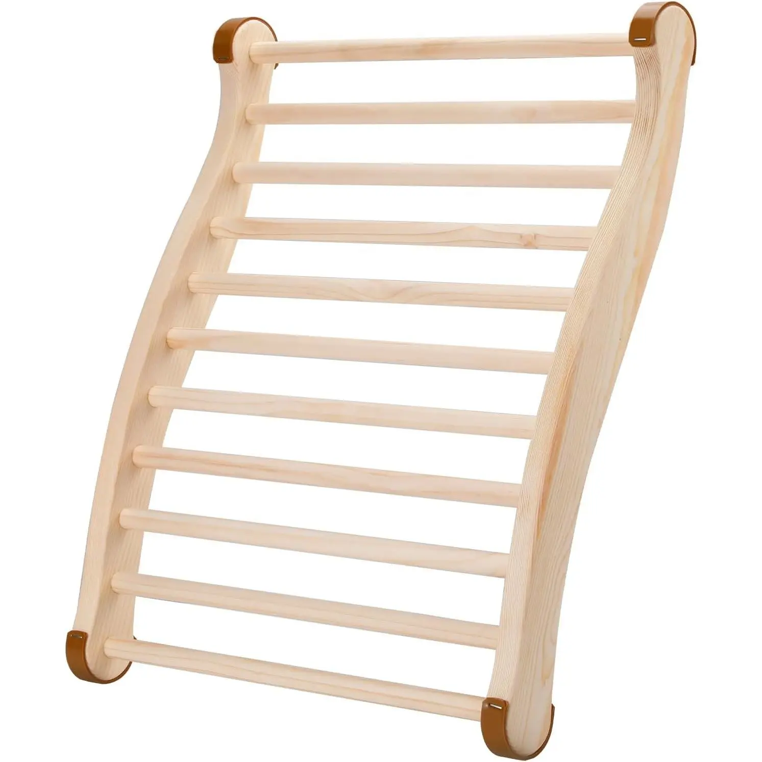 Sauna Backrest Sauna Accessories Wooden Slip-Resistant Non-Toxic Comfortable S-Shape Design Sauna Chair with Back, Sauna Accessories for Any Barrel or Infrared Sauna