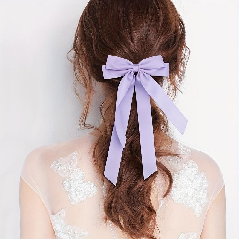 Bow Hair Clip for Women, Large Satin Ribbon Accessory for Everyday Wear, Parties, and Watch Parties, Watch Party