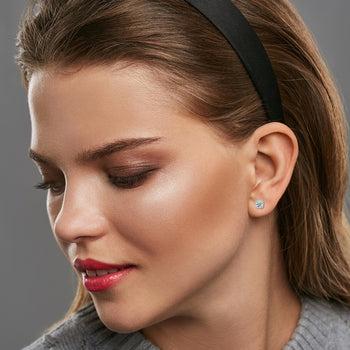 【#E203】UCCIYO D VVS Synthetic Moissanite Square Stud Earrings 925 Sterling Silver Women Wedding Jewelry Elegant Jewelry Birthday Gift Anniversary Evening Party