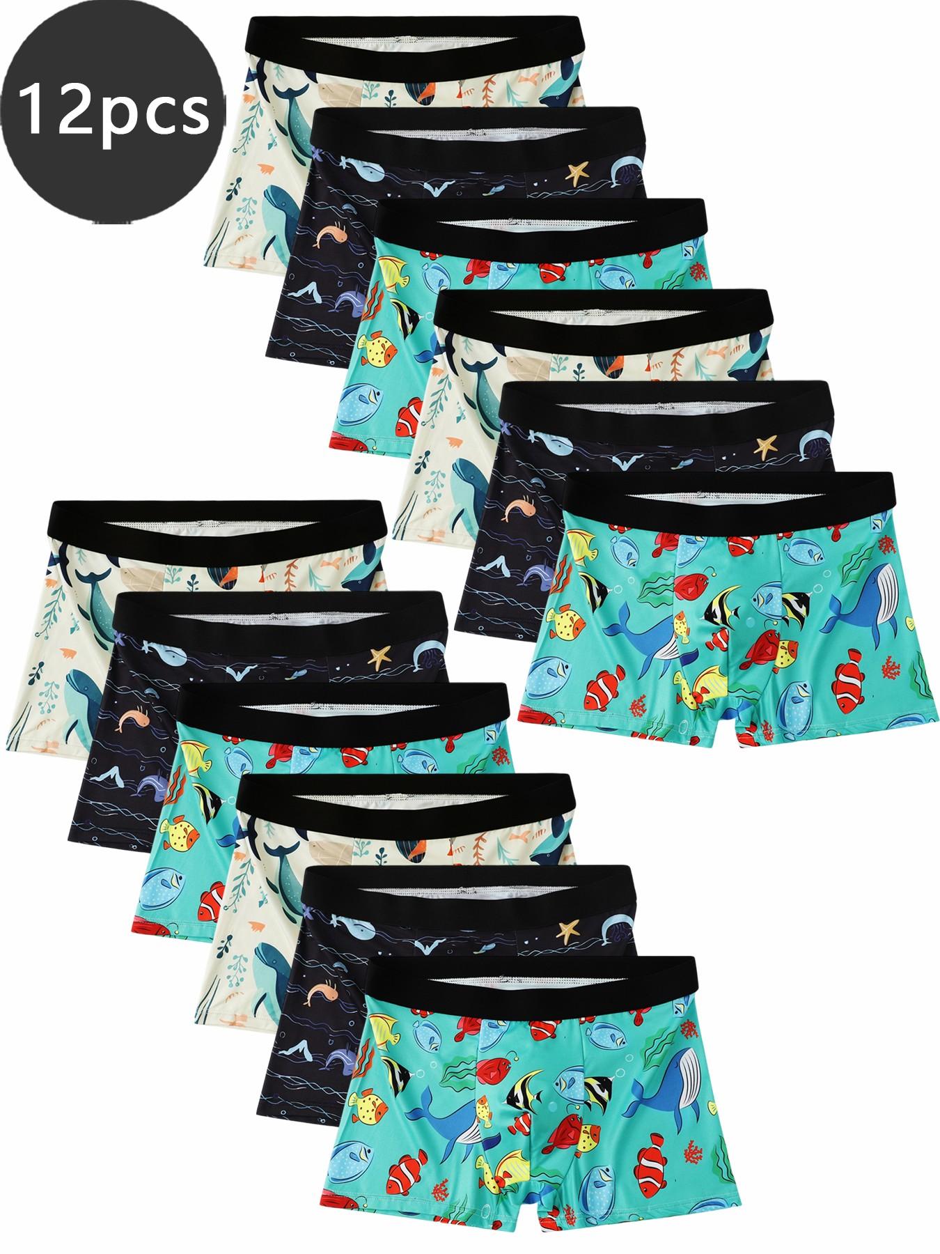 Men's Ocean Series Boxer Briefs with cartoon prints, comfortable and breathable, offering a different style every day!