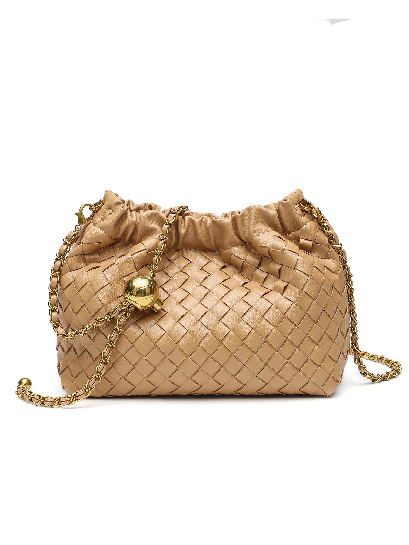 New Cloud Design Handmade Woven Chain Shoulder Bag, Simple Fashion Crossbody Backpack for Women, Unique Style Daily Use