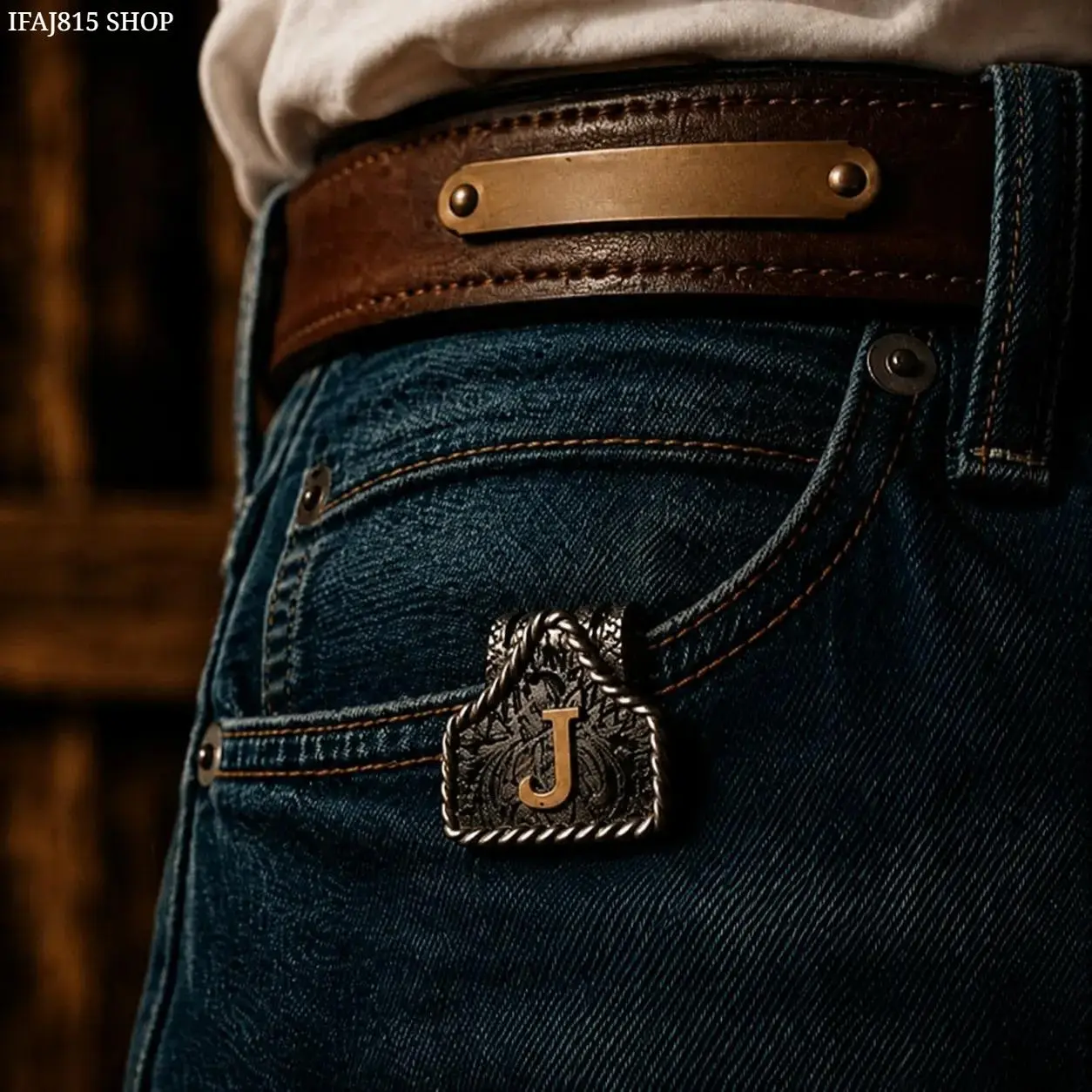 Western Initial Keychain for Women & Men, Personalized Letter Metal Keychain with Belt Clip, Cowboy Style Bag Charm Pendant, Vintage Ranch Aesthetic Accessory for Jeans, Bags, Backpacks & Everyday Wear