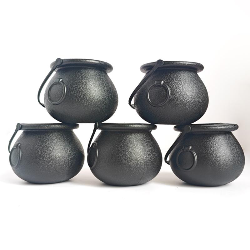 5pcs Witch Bucket Party Decorations, Wizard Witch Theme Party Favors, Plastic Witch Handheld Mini Buckets, Halloween Holiday Party Props