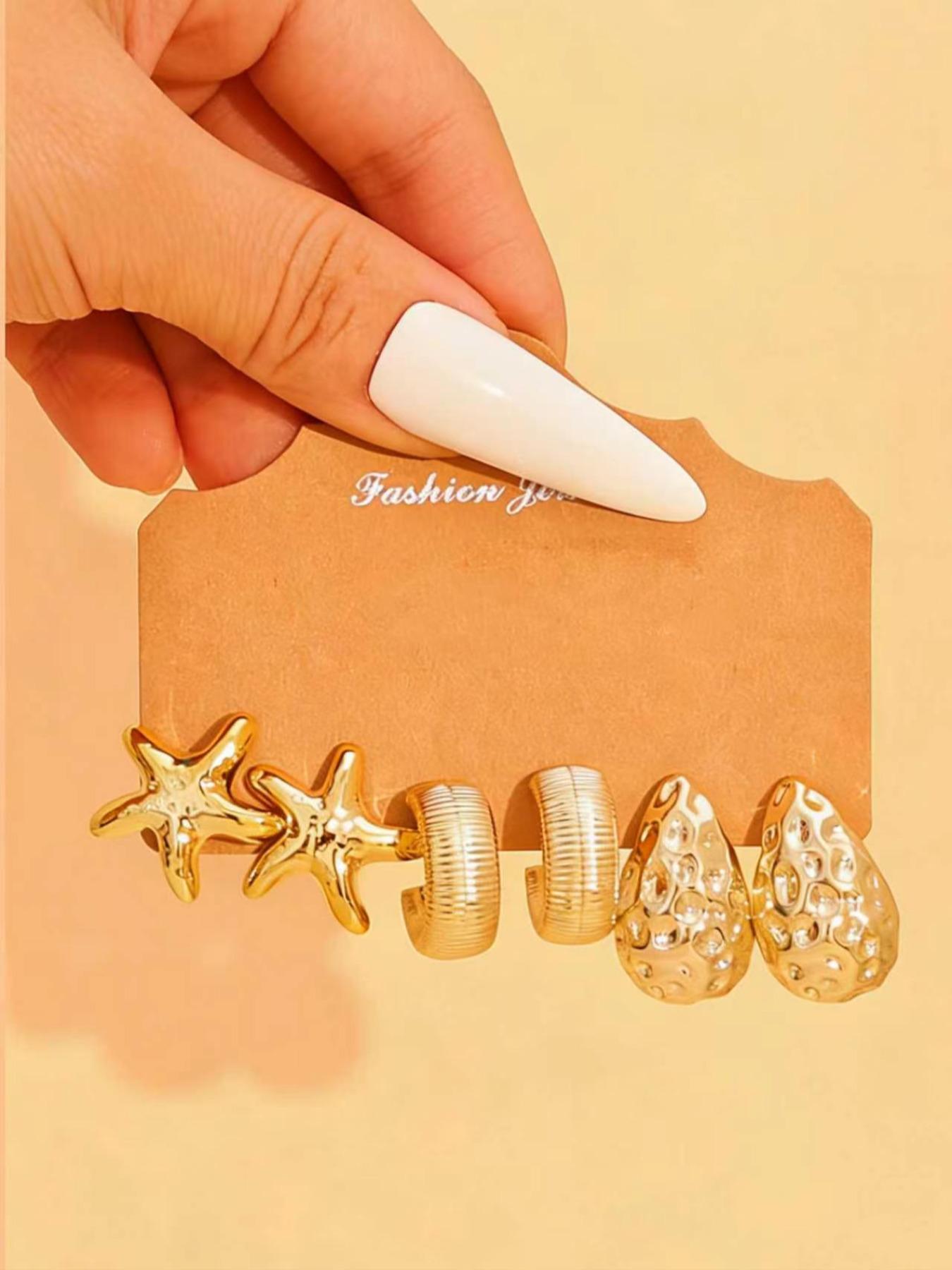 Fashion Earrings Set, Ccb Earrings Large Set, Shell Earrings, Conch Earrings, Ocean Set, C-Shaped Earrings, Teardrop Earrings