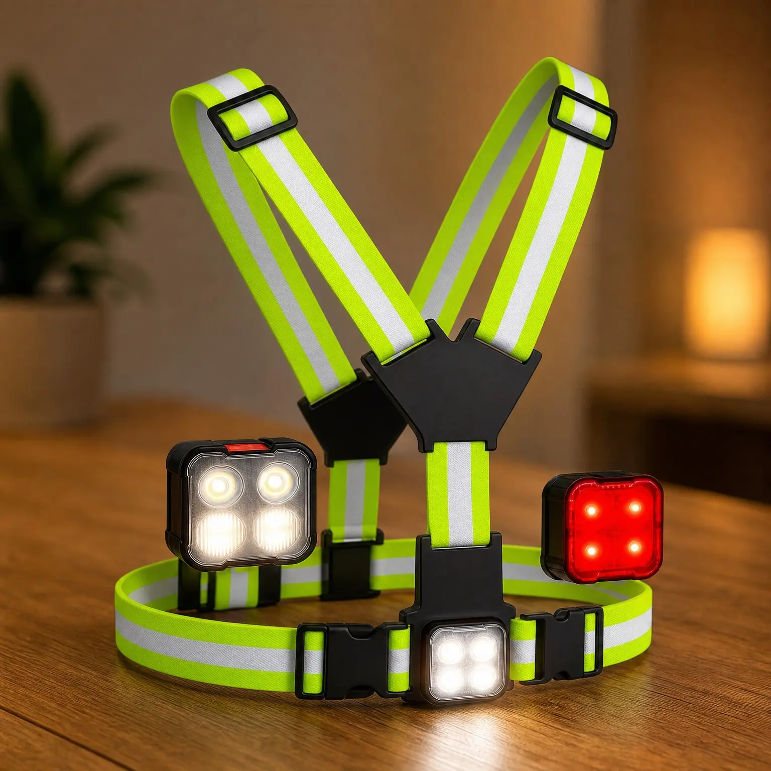 Rechargeable LED Running Vest - High Visibility Lighted Safety Vest for Night Running & WalkingGift