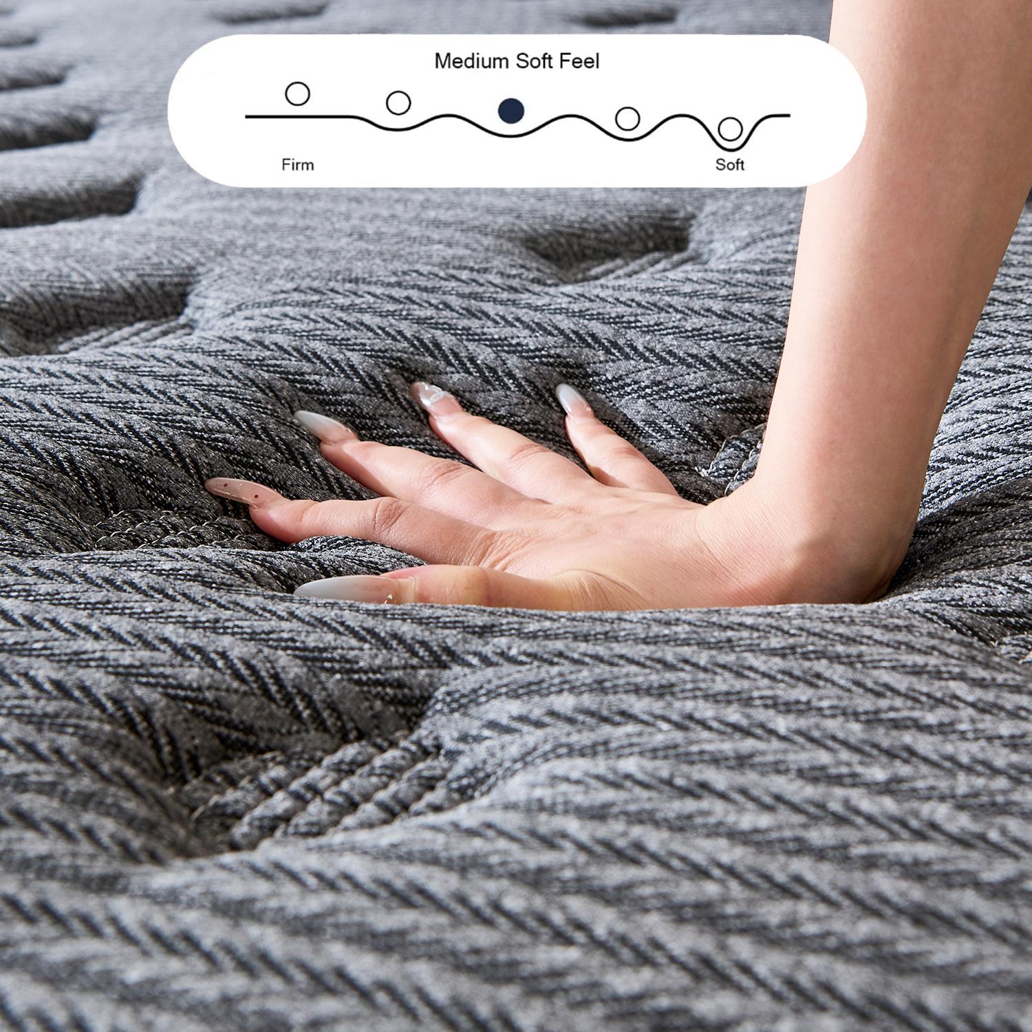 LODEIJA 8/10/12/14 Inch Twin Full Queen King Mattress Memory Foam And Spring Comfy ， Pressure Relief，Comfortable Sleep