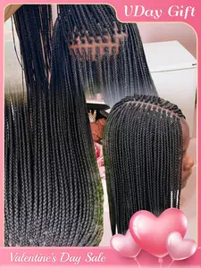 Goddess HD Full Lace Handmade Wig, Lace Braiding Wig, Unique Braided Synthetic Hair for African Women, 200% Density Long Hair, Synthetic Material Wigs, 34 Inches