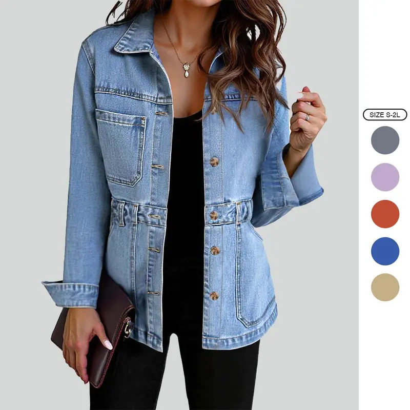 Imily Bela Womens Denim Jacket Distressed Button Down Boyfriend Jean Jackets 2025 Trendy Shacket